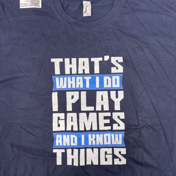 SOL’S "I play games" Navy Tshirt Large - Picture 7 of 7